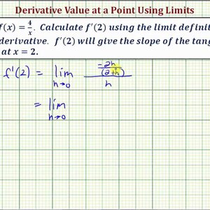 Ex : Determine The Value of a Derivative using the Limit Definition (Rational)