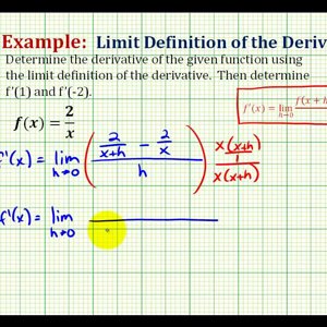 Example 2:   Determine a Derivative using The Limit Definition