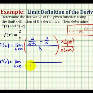 Example 2:   Determine a Derivative using The Limit Definition