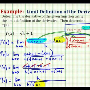 Example 3:   Determine a Derivative using The Limit Definition