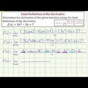 Ex: Determine the Derivative of a Function Using the Limit Definition (ax^2+bx+c)