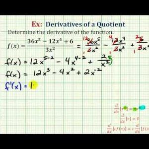 Ex: Derivative of a Quotient Function By Simplifying