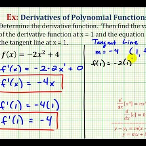 Ex:   Find the Equation of a Tangent Line to a Quadratic Function at a Given value of x