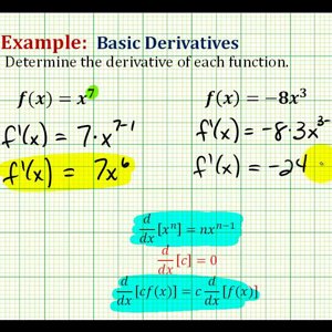 Ex 1:   Basic Derivatives Using the Power Rule