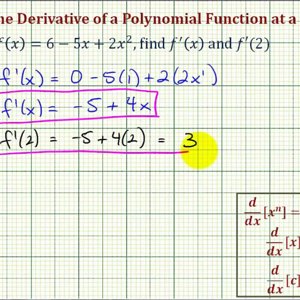 Ex: Find the Derivative Function and Derivative Function Value of a Quadratic Function