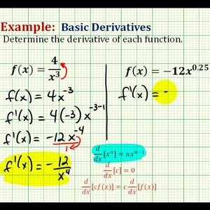 Ex 2:   Derivatives Using the Power Rule with Negative and Decimal Exponents