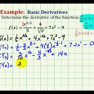 Ex 4:   Derivative Using the Power Rule Involving a Variety of Terms