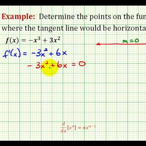 Ex:   Determine the Points Where   a Function Has Horizontal Tangent Lines
