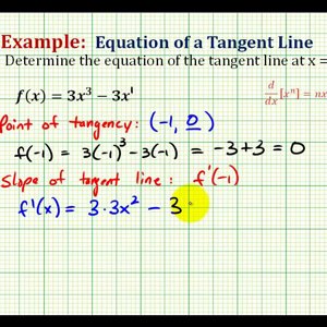 Ex: Determine the Equation of a Tangent Line to a Function Using the Power Rule