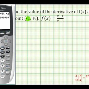 Find the Value of a Derivative Function at a Given Value of x
