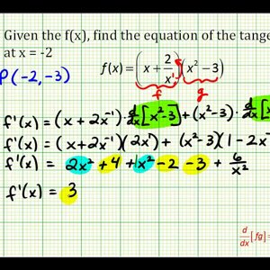 Ex:   Find the Equation of a Tangent Line Using the Product Rule