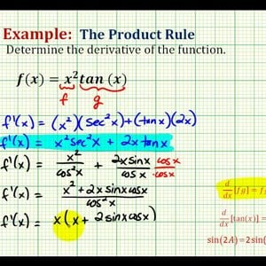 Ex 2:   Determine a Derivative Using the Product Rule Involving a Trig Function