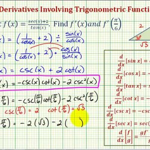 Ex 1:   Derivative of Trigonometric Functions – Simplify Before Differentiating