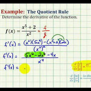 Ex 1:   Determine a Derivative Using the Quotient Rule