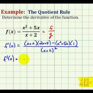 Ex 2:   Determine a Derivative Using the Quotient Rule