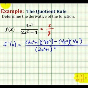 Ex 3:   Determine a Derivative Using the Quotient Rule