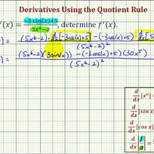 Ex: Find a Derivative and Using the Quotient Rule (trig/poly)