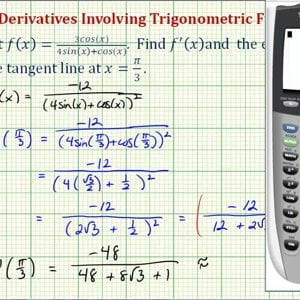Ex: Derivative with The Quotient Rule Involving Trig Functions - Equation of Tangent Line