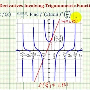 Ex: Derivative and Derivative Function Value Using the Quotient Rule (Tangent)