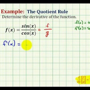 Ex 1:   Determine a Derivative Using the Quotient Rule Involving a Trig Function