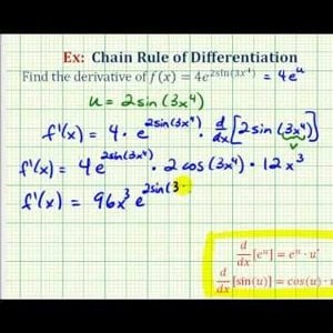 Ex:   Derivative Using the Chain Rule Twice - Exponential and Trig Functions