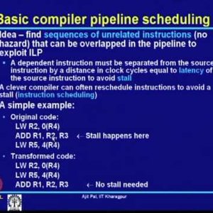 High Performance Computer Architecture by Prof. Ajit Pal (NPTEL):- Lecture 9: Data Hazards