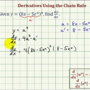 Ex: Derivatives Using the Chain Rule Involving an Exponential Function with Base e
