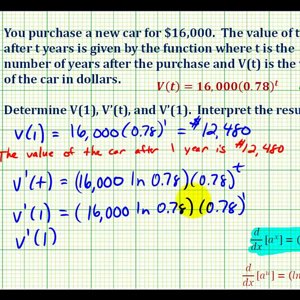 Ex: Application of the Derivative of an Exponential Function   (Rate of Depreciation)