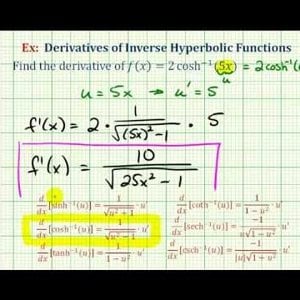 Ex 1: Derivative of an Inverse Hyperbolic Function with the Chain Rule