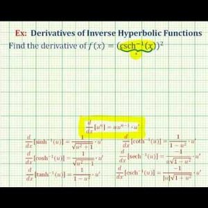 Ex 2: Derivative of an Inverse Hyperbolic Function with the Chain Rule