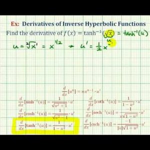 Ex 3: Derivative of an Inverse Hyperbolic Function with the Chain Rule