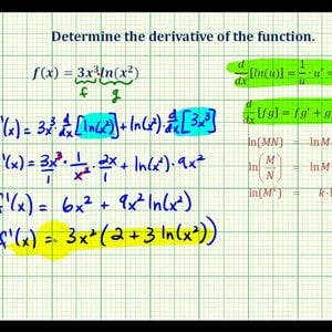 Ex 5:   Derivatives of the Natural Log Function with the Product Rule