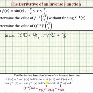 Ex: Find an Inverse Derivative Function Value (Sine)
