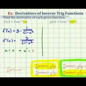 Ex 1: Derivatives of Inverse Trig Functions