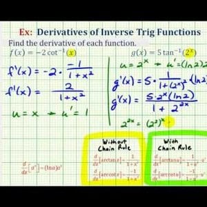 Ex 2: Derivatives of Inverse Trig Functions
