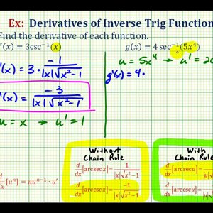 Ex 3: Derivatives of Inverse Trig Functions