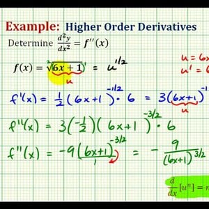Ex 4:   Determine Higher Order Derivatives Requiring the Chain Rule