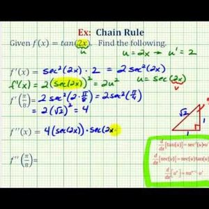 Ex 1: First and Second Derivatives Using the Chain Rule - f(x)=tan(2x)