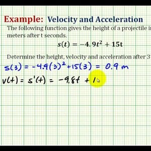 Ex:   Determine the Velocity Function and Acceleration Function from the Position Function