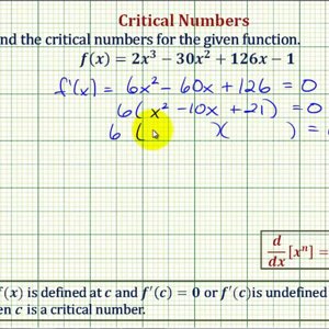 Ex: Find the Critical Numbers of a Cubic Function