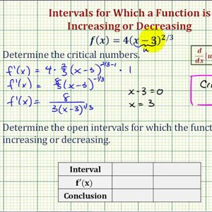 Ex: Determine Increasing/Decreasing Intervals and Relative Extrema