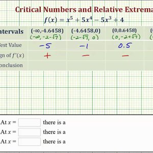 Ex: Find the Intervals Incr/Decr and Relative Extrema (Quad Formula Used)