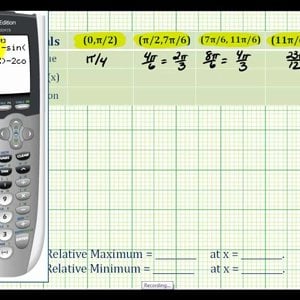 Ex 3:   Determine Relative Extrema Using The First Derivative Test Involving a Trig Function