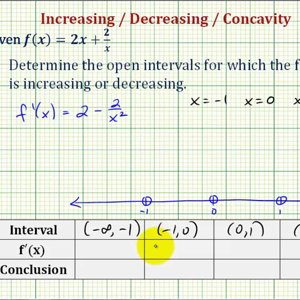 Ex: Determine Increasing/Decreasing/Concavity Intervals of a Function
