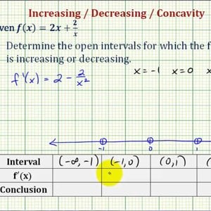 Ex: Determine Increasing/Decreasing/Concavity Intervals of a Function