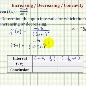 Ex: Determine Increasing/Decreasing/Concavity Intervals of a Rational Function