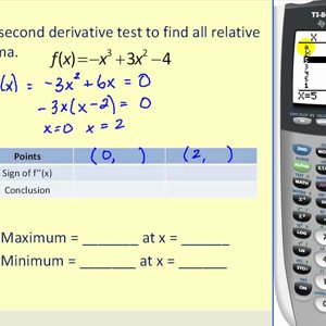 The Second Derivative Test to Determine Relative Extrema