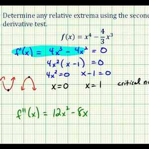 Ex 2:   The Second Derivative Test to Determine Relative Extrema