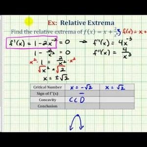 Ex: Critical Numbers / Relative Extrema / Second Derivative Test