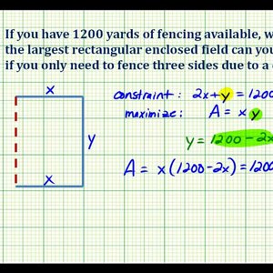 Ex 1:   Max / Min Application Problem - Derivative Application